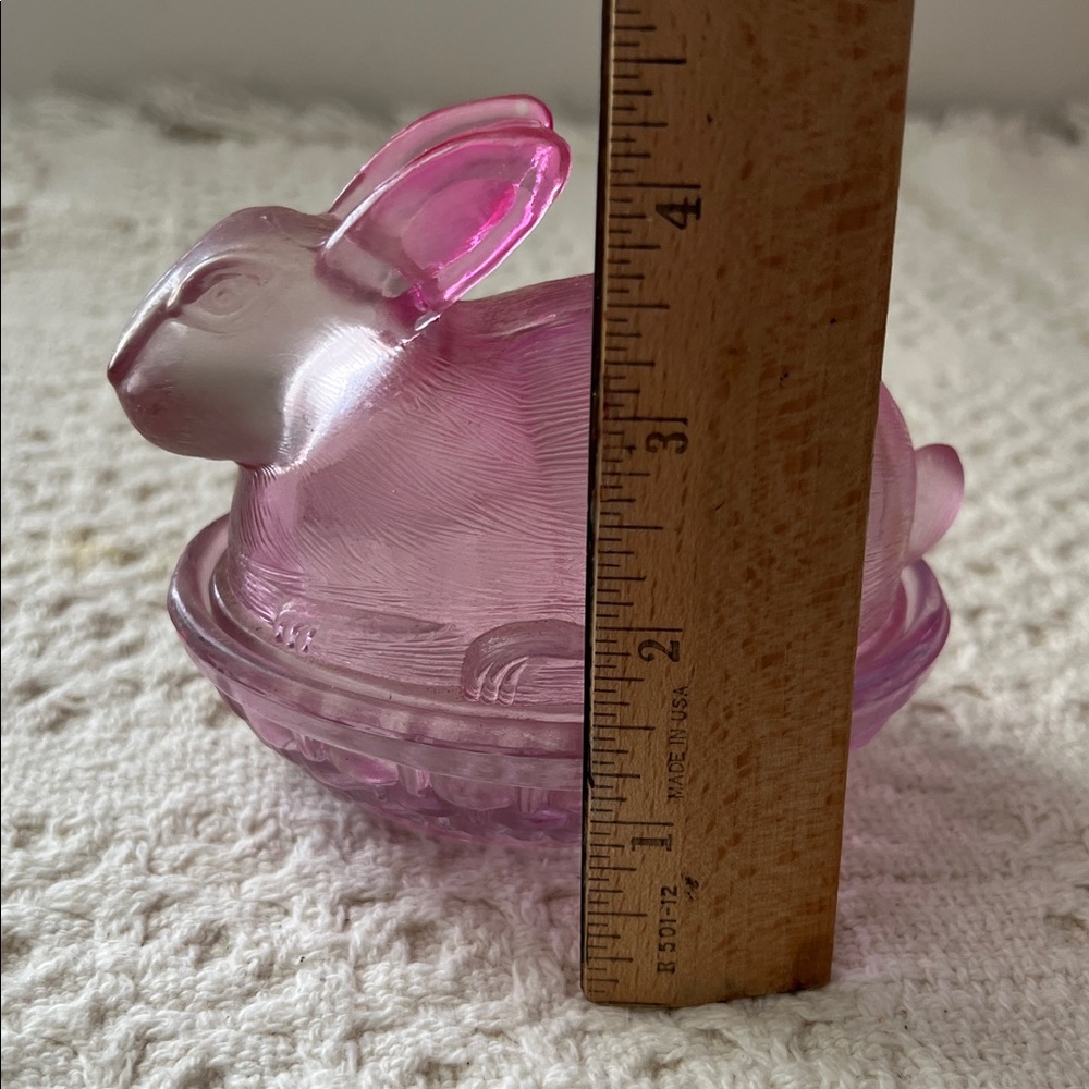 Pink Glass Rabbit Candy Dish - Picture 8 of 8